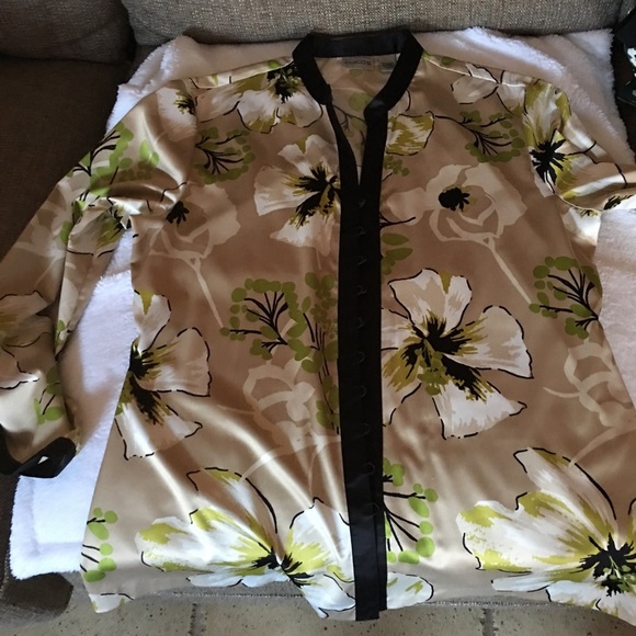 Chicos Silk Flower Blouse - Picture 2 of 7